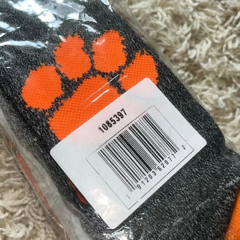 New Unisex Strideline White Clemson Tigers Premium Knit Crew Socks Three-Pack M/